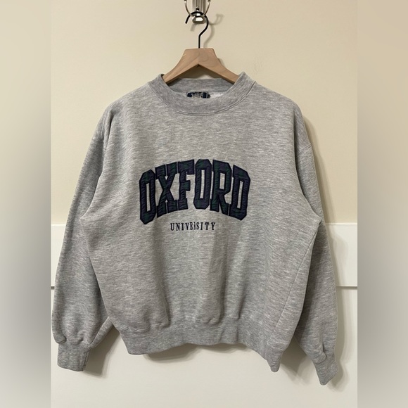 Authentic Oxford University Tartan Print Original Campus Sweatshirt Size Medium - Picture 3 of 8